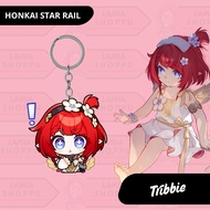 GANTUNGAN Honkai Star Rail Tribbie Keychain | Ganci Tribbie HSR | 2 Sided UV Acrylic Merch Keychain