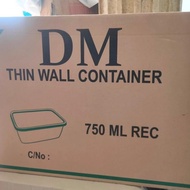 instan kurir 1 Dus Thinwall DM 750Ml Food Container Persegi Panjang