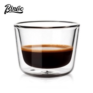 BINCOO Double-Wall Thickened Heat-Resistant Glass Espresso Cup for Iced American Latte 90ML/180ML/24