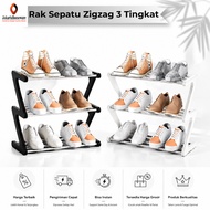Portable Shoe Rack 3-Tier Zigzag Shoe Rack Size 45 x 19 x 35 Cm
