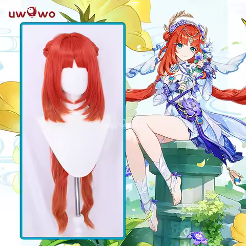 UWOWO Nilou Wig Game Genshin Impact Nilou New Skin Breeze of Sabaa Cosplay Wig Light Red Brown Hair 