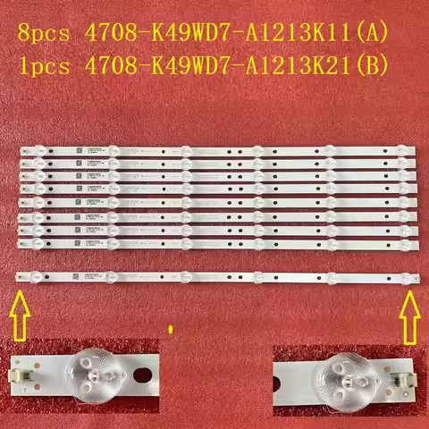 LED backlight bar 6LED for K490WD7 A1 4708-K49WD7-A1213K11 4708-K49WD7- A1213K21 LE49K51S 49PFF5455/