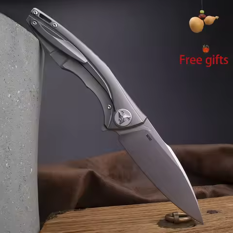 Premium M390 Blade TC4 Titanium Folding Knife - Outdoor Hunting EDC Pocket Knife for Collectors Camp