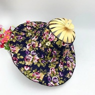 Sun Hat Travel Foldable Cool Hat Fan Fan Hat Bamboo Fan Sun Hat Floral Women Summer Two-in-One