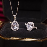 KL0417 Halo Pera Jewelry Set with Plate Border 1.5mm Pear Cut Water Drop Master Stone 10.0ly by Kyla