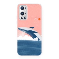 日韓可愛插畫粉色鯨魚大海 一加 9 PRO 1+8 T OnePlus 7 手機殼
