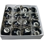GANTUNGAN Billiard 8-ball Keychain - 16 Pieces Billiard ball Keychain number 8