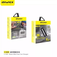 Awei C-826T 5V 2.4A 12W Mini Dual USB Car Charger with Type-C Cable Super Fast Charger