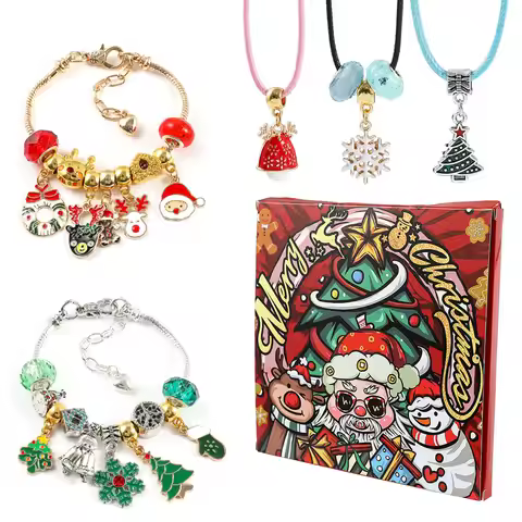 24 Days Christmas Advent Calendar Making Kit DIY Craft Set With Charms Beads For Women Girls Advent 