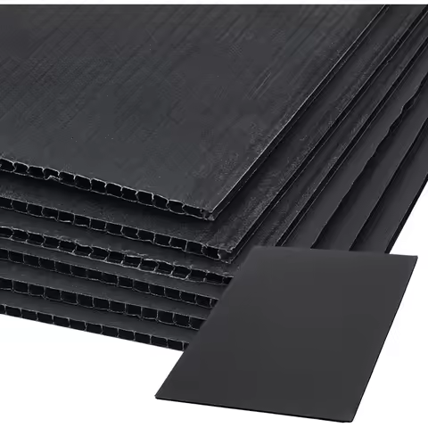 10 Pcs Black Corrugated Plastic Sheets 12x7.8 Inch Sturdy Blank Yard Signs 3mm Waterproof Sign Board