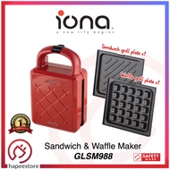 IONA Waffle + Sandwich Maker GLSM988 | Bread