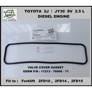 Toyota 2J JY30 Valve Cover Gasket SANWA Japan OEM P/N 11213-76006-71 for Diesel Forklift 2FD10 2FD14