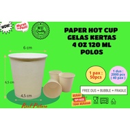 Paper Hot Cup 4 oz 120 PlainML Paper Cups, tester Cups, Small Cups, 50 Pcs