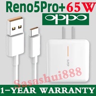 Oppo Charger 65W Vooc 2.0 Fast Charger Type-C Cable Android Adapter Data Line Reno Ace 1/2