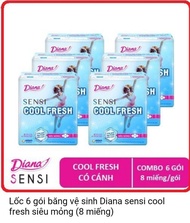 lốc 6 gói băng vệ sinh dianna sensi cool Fresh mỏng cánh