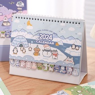 AT-🌞2024Annual Calendar Desk Calendar2023New Office Desk Surface Panel Decoration Children's Cute Self-Discipline Learni