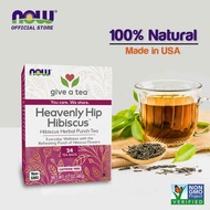 NOW Foods Heavenly Hip Hibiscus™ Hibiscus Herbal Punch Tea Everyday Wellness with the Refreshing Punch of Hibiscus Flowers Caffeine Free 24 Tea Bags