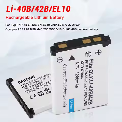 Li-40B/42B EN-EL10 Lithium Battery 3.7V 1200mAh Li40B for Nikon Fuji FNP-45 Li-42B CNP-80 K700 Recha