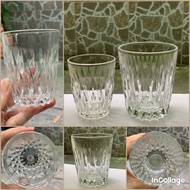 Set of 2 luxury diamond-cut Dura-lex glass cups/cups