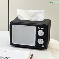 ELEGANT Vintage TV Tissue Storage Box, Decorative Anti Drop Vintage TV Tissue Box Ornament, Desktop 