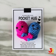 Crocheted Heart Little Pocket Hug Greeting Card Knitted Heart Keepsake Ornament Christmas Small Gift -55