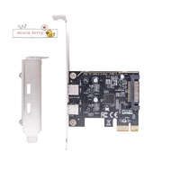 PCIE to Dual Type C Expansion Card PCI-E X1 to 2-Port TYPE-C USB 3.2 GEN1 5Gbps Convert Card ASM1042