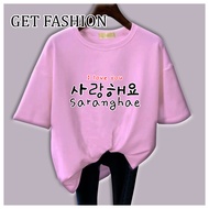 GET FASHION - BAJU KAOS WANITA DEWASA HURUF SARANGHAE BAJU KAOS KPOP DRAKOR
