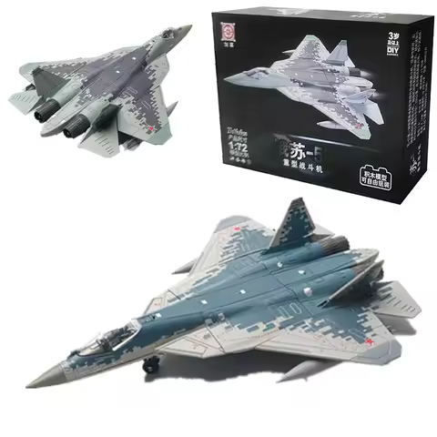 1:72 Creative Military Series Building Blocks Russia SU57 Heavy Stealth Fighter Model Home Decor Toy