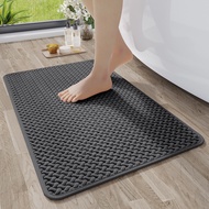 Woven Anti Slip Bathroom Mat Water Absorb, Bathroom Carpet Quick Dry Toilet Floor Mat, Rubber Backin