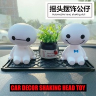 Car Interior Dashboard Decoration Cartoon Baymax Robot Shaking Head Doll Car Ornaments Cute Toys