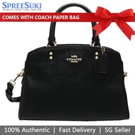 Coach Handbag With Gift Paper Bag Lillie Carryall Black # 91493