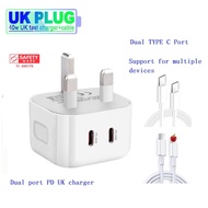 40W UK Plug Dual PD Fast Charging Charger 40W Dual Type-C Fast Charging Charger New Dual UK Standard