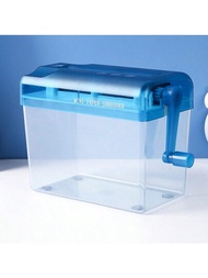 1個迷你手動碎紙機,適用於a4大小紙張,家庭和辦公室台式手摇文件碎機