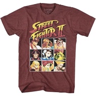 Kaos Baju Pria Wanita Street Fighter 8Bit Vintage Maroon Heather Adult T-Shirt Tee