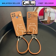 Oppo A53 2020 A15 A15s A16 A17 A57 A77 A74 A78 A92 A94 A95 A98 Reno 5F 3D rabbit bear strap soft cas