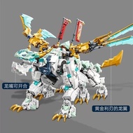 Compatible with Lego Building Blocks 71786 Zan's Frozen Dragon Chariot Phantom Ninja Children Assemb