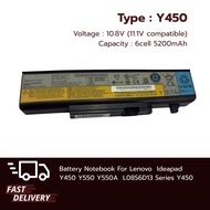 Lenovo Battery แบตเตอรี่ โน๊ตบุ๊ก IdeaPad Y450 IdeaPad Y450 20020 IdeaPad Y4504189 IdeaPad Y450A Ide