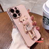 Luxury Violent Bear Case For OPPO A15 A15s R17 R15 Pro R11s R11 A83 Phone Case Cartoon Silicone Protective Case With Bear Holder Stand