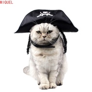 MIQUEL Pet Pirate Hat, Adjustable Breathable Cat Wizard Hat, Funny Soft Pet Witch Hat Cat Spider Hat