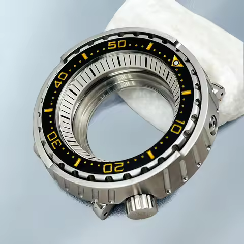 NH35 Case Silver Tuna Canned Watch Case Sapphire Crystal Sealed Waterproof Fits Seiko NH36 7S26 4R36