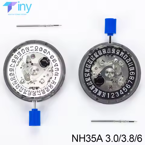 Japanese NH35A Precision Mechanical Movement NH35 At3 At3.8 At6 Date wheel 24 Jewels Automatic Self-