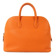 HERMES    	 Clemence皮革Bolide 1923金扣手挽袋Orange