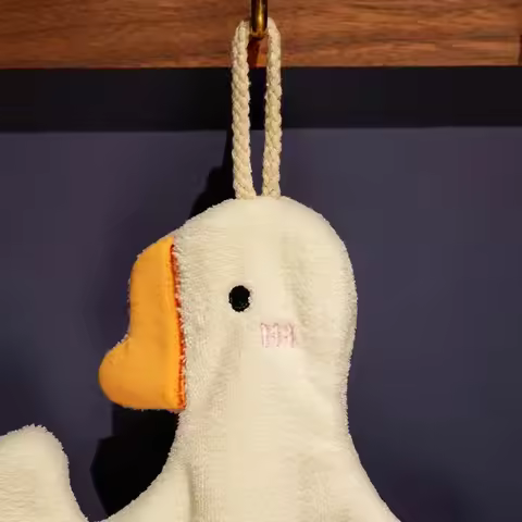 Hand Towels Cute Duck Hanging Towel Kitchen Bathroom Goose Bathing Ball Soft Absorbent Microfiber Wi