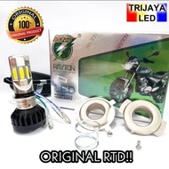 Lampu LED Utama Depan RTD 6 Sisi Rayton Kipas Original 35 Watt Mobil Motor H4 H6 RTD AC DC Beat Scoo