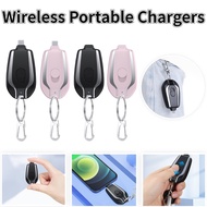 Mini Power Bank Portable Charging For IPhone TYPE C Charger Fast Charging Keychain 1500mAh Powerbank Emergency Charger
