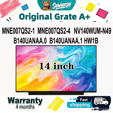 Original New A+ 14 inch Slim Laptop Lcd Screen Panel B140UANAA.0 B140UANAA.1 HW1B MNE007QS2-1 MNE007