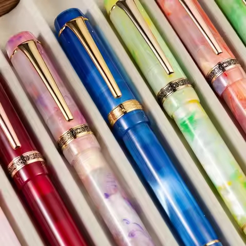 Kaigelu New 316 PLUS Fountain Pens 35mm No.6 EF/F/M Long Knife 0.7mm Nib Acrylic Ink Pens Practice T