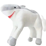 {Shushu pillow} Trick White HorSharks Plush Toy Stuffed Shark Head Horse Body Creative Sea Aniamls Throw Pillow Boy Like Home Decor Cushion