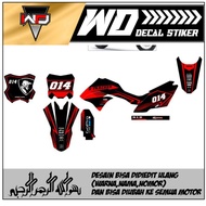 Decal sticker 2 heads klx D-Tracker listmerah