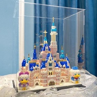 NEW🍒QM Compatible with Lego Building Blocks Disney Castle Girls' Puzzle Adult High Difficulty Assembled Toy Tiny Particl